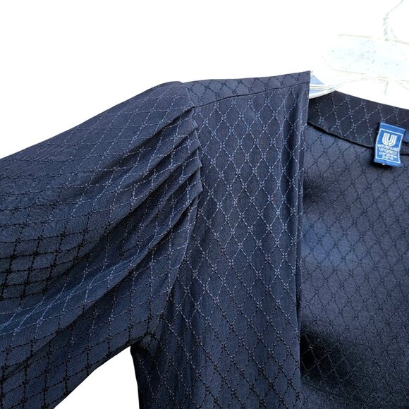 1980s Emanuel Ungaro Parelle Paris Black Silk Jacquard Peplum Jacket w/ Big Shou - Picture 7 of 13